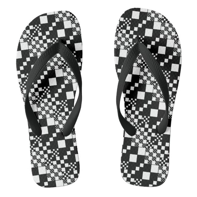 Chanclas Checks, Checks - Blanco y negro (Plantilla)