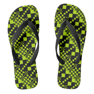 Chanclas Cheques, chequeos - Lime Green