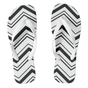 Chanclas Chevron blanco y negro