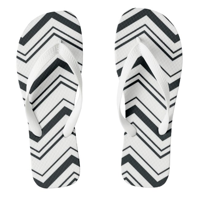 Chanclas Chevron blanco y negro (Plantilla)