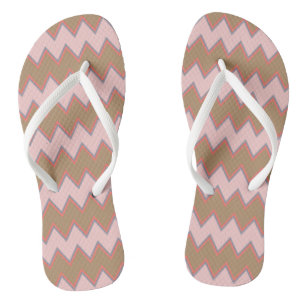 Chanclas Chevron de primavera en marrón, rosa y morado