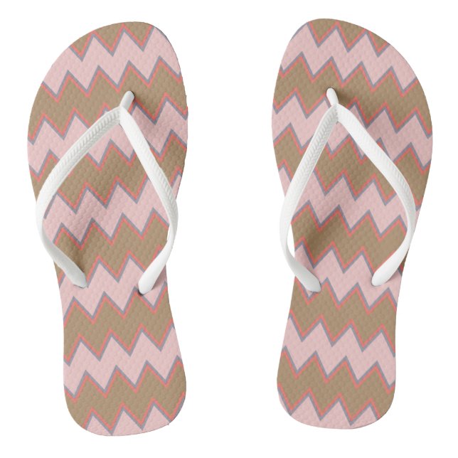 Chanclas Chevron de primavera en marrón, rosa y morado (Plantilla)
