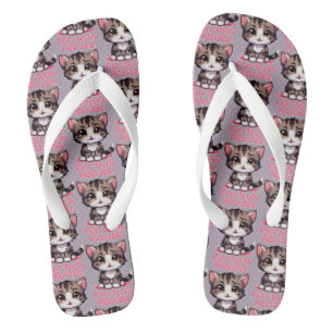 Chanclas Chibi Purr-fectamente adorable Kawaii Kitten en ro