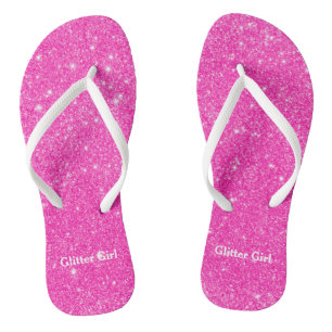 Chanclas Chica Brillo Rosa Caliente Muestra Tu Glamour Dest