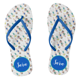 Chanclas Chica de nadador sincronizado azul de natación sin