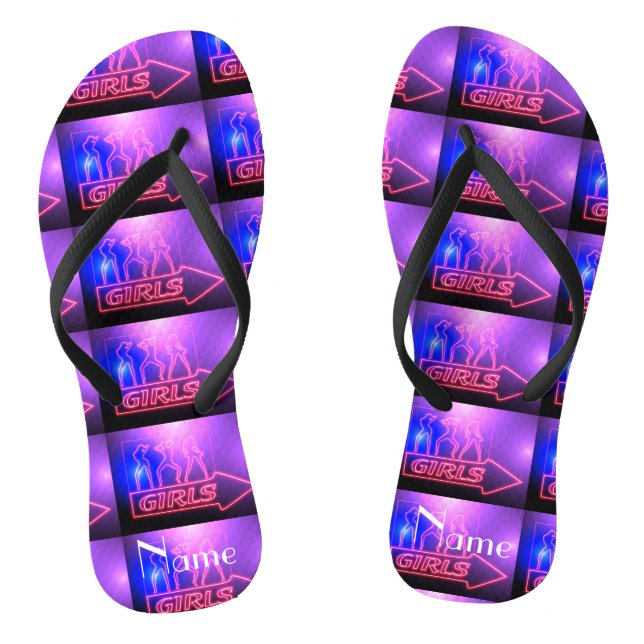 Chanclas Chicas de rosa neón signo Thunder_Cove (Plantilla)