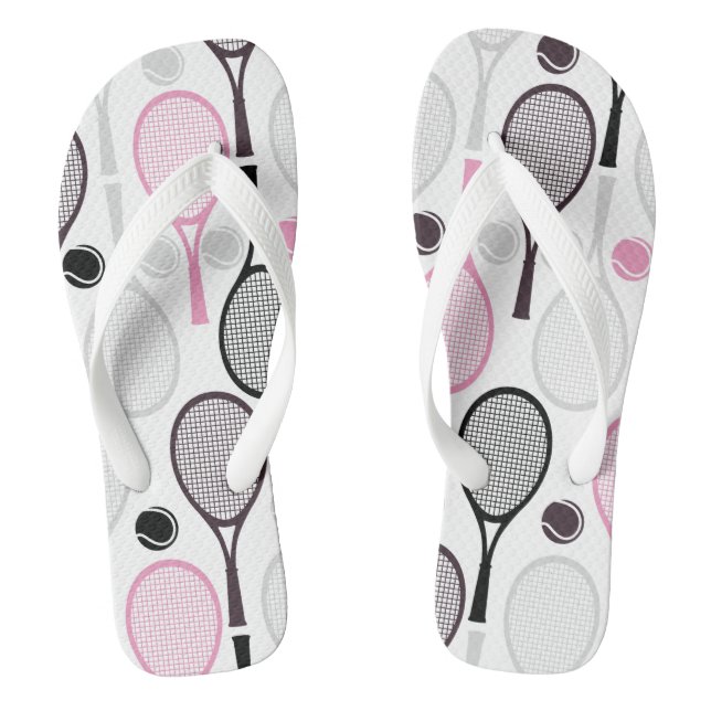 Chanclas Chicas rosadas y marrones de tenis femenino (Plantilla)