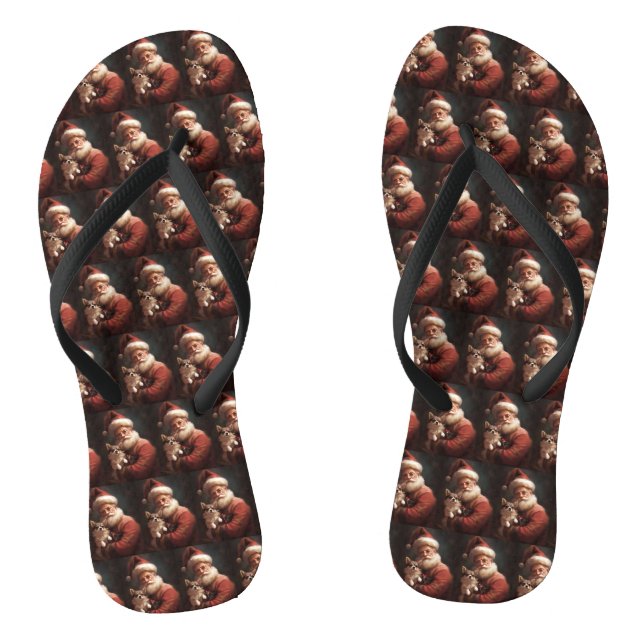 Chanclas Chihuahua con Navidades festivos de Santa Claus (Plantilla)