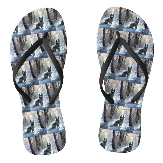 Chanclas Chinese Crested Deja que nieve Navidad (Plantilla)