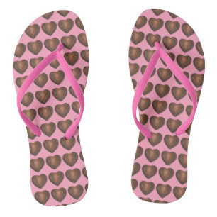 Chanclas Chocolate Hearts Brown El día de San Valentín Rosa