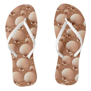 Chanclas Chocolate y conchas de marrón de cacao