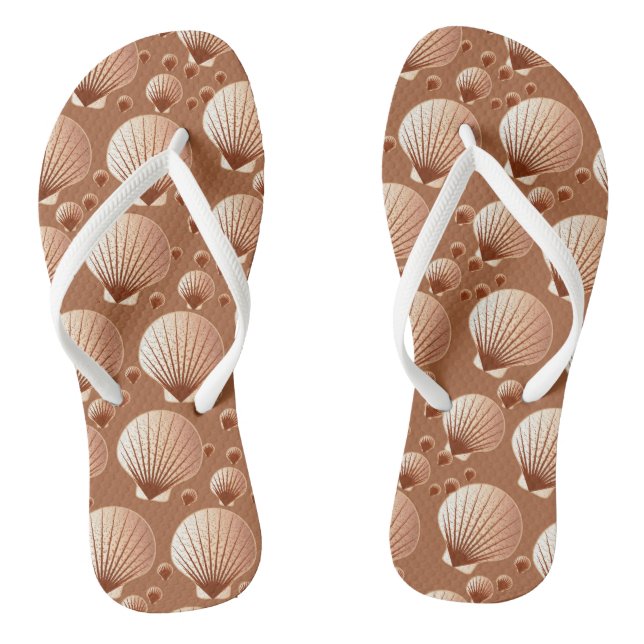 Chanclas Chocolate y conchas de marrón de cacao (Plantilla)