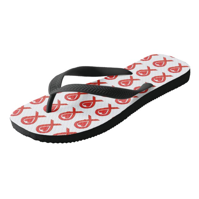Chanclas Cinta de concientización del corazón rojo Personal (Angular)