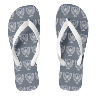 Chanclas Cinta de la toma de conciencia de plata Personaliz