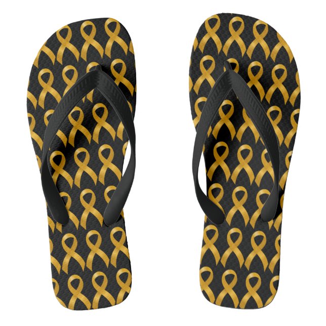 Chanclas Cinta dorada para el cáncer infantil (Plantilla)
