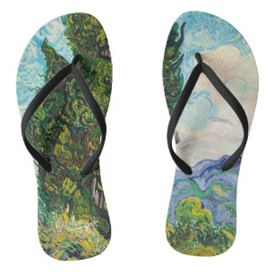 Chanclas Cipreses de Vincent Van Gogh Arte Refinado