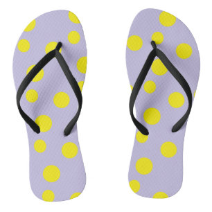 Chanclas Círculos amarillos sobre el patrón púrpura