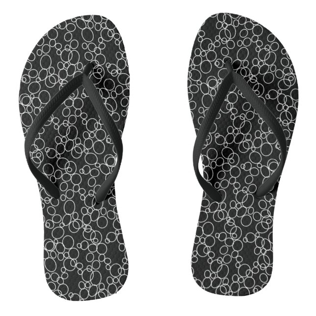Chanclas Círculos blancos en negro (Plantilla)