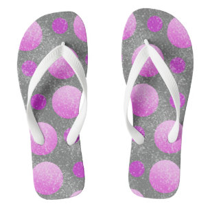 Chanclas círculos blancos rosados