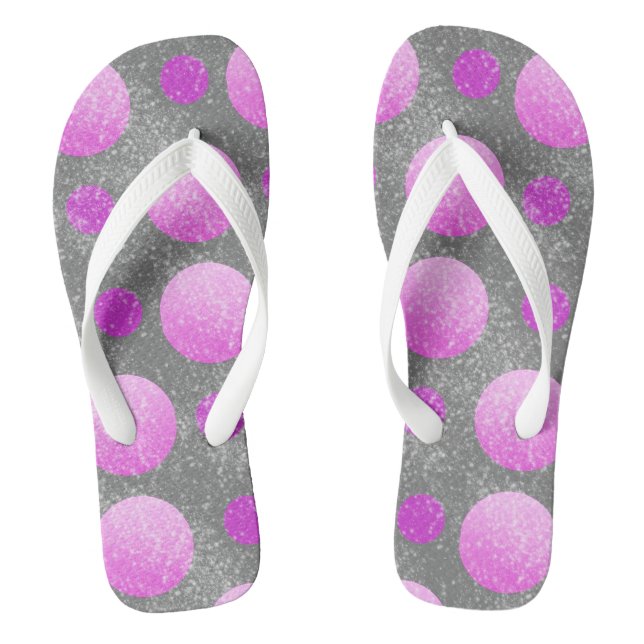 Chanclas círculos blancos rosados (Plantilla)