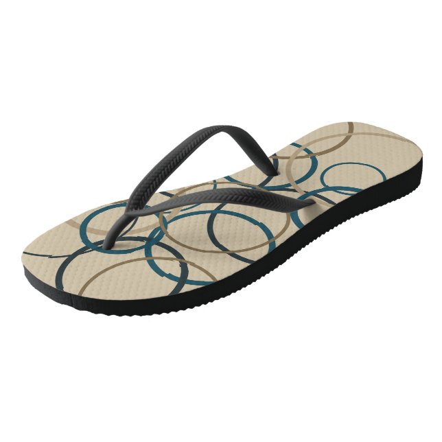 Chanclas Círculos de Teal y Toupe    (Angular)