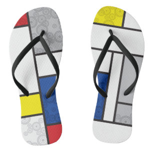Chanclas Círculos Retro Mondrian Minimalista Arte Mod De St