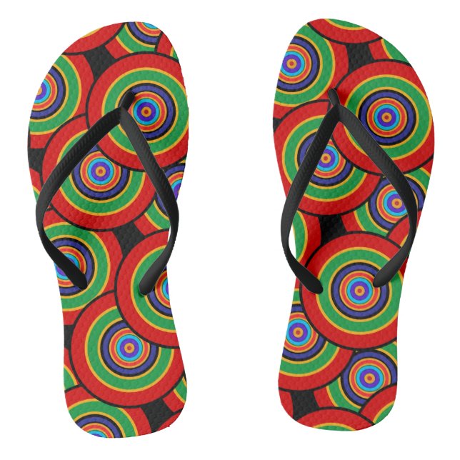 Chanclas Círculos y anillos retro (Plantilla)