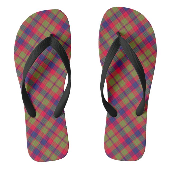Chanclas City Glasgow Tartain Plantado Azul Rojo Verde (Plantilla)