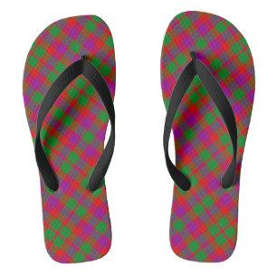 Chanclas City Glasgow Tartain Plantó Púrpura Roja Verde