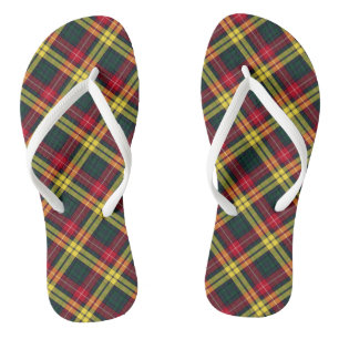Chanclas Clan Buchanan Tartán Tartán rojo, amarillo y verde