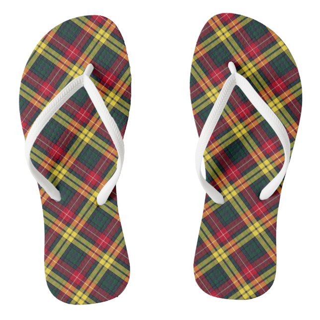 Chanclas Clan Buchanan Tartán Tartán rojo, amarillo y verde (Plantilla)