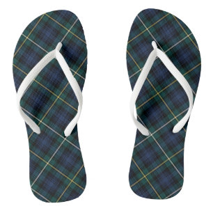 Chanclas Clan Campbell Tartan Blue and Green Plage