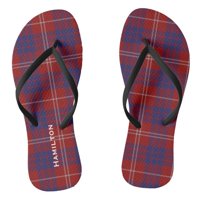 Chanclas Clan Hamilton Plaid Personalizado Flip Flops (Plantilla)