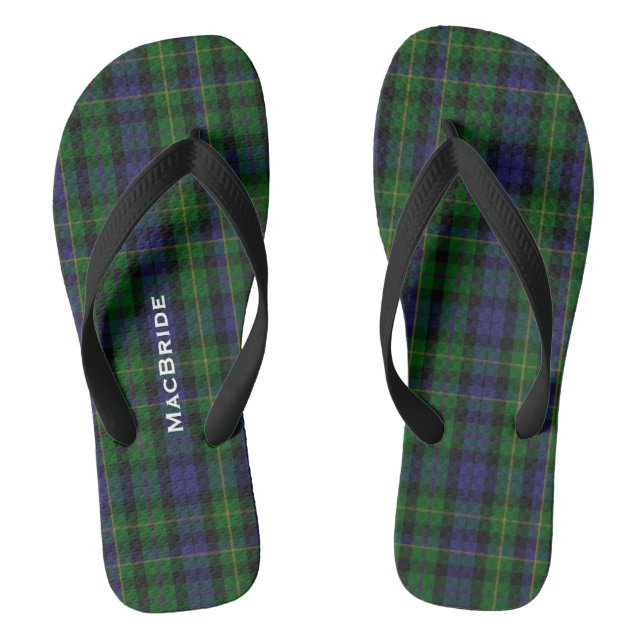 Chanclas Clan MacBride Plaid Flip Flops personalizados (Plantilla)