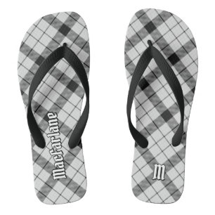 Chanclas Clan MacFarlane Tartán blanco y negro