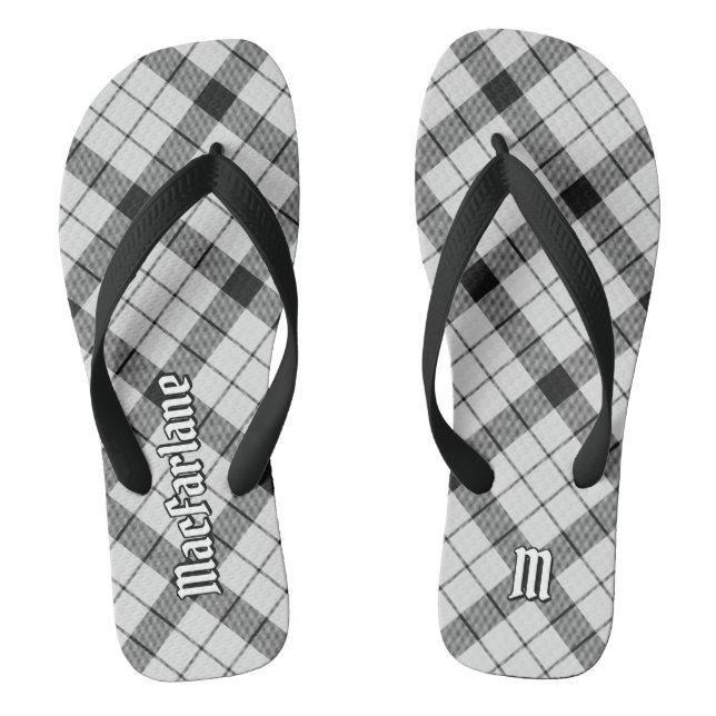 Chanclas Clan MacFarlane Tartán blanco y negro (Plantilla)