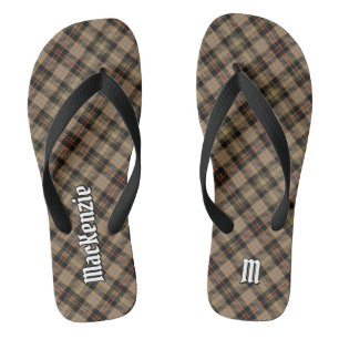 Chanclas Clan MacKenzie Hunting Brown Tartan Flip Flops