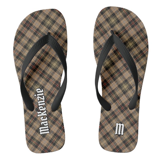 Chanclas Clan MacKenzie Hunting Brown Tartan Flip Flops (Plantilla)