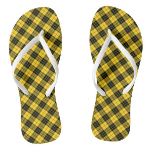Chanclas Clan MacLeod Tartan amarillo y negro