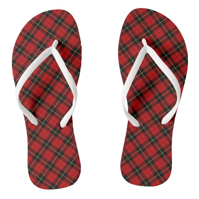 Chanclas Clan Wallace Tartan Escocesa Red and Black Plaid (Plantilla)