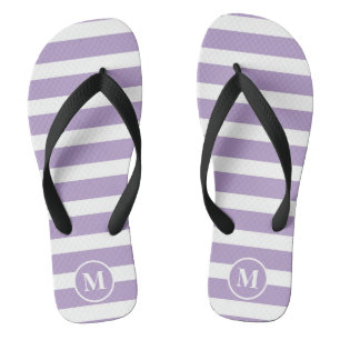 Chanclas Clásico Monograma Lilac Púrpura y Bandas Blancas F