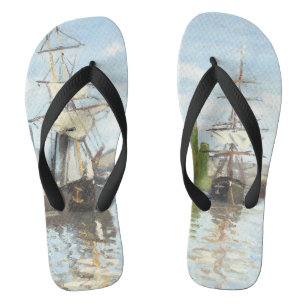 Chanclas Claude Monet. Buques montando en el Sena en Ruán