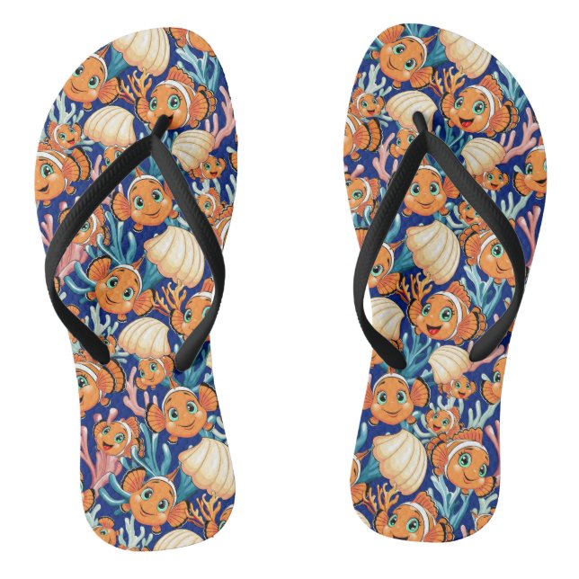 Chanclas Clown fish Cartoon cute Family Underwater (Plantilla)