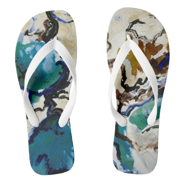 Chanclas CobaltMoonDesign Blue Lagoon Adulto, Flip flops (Plantilla)