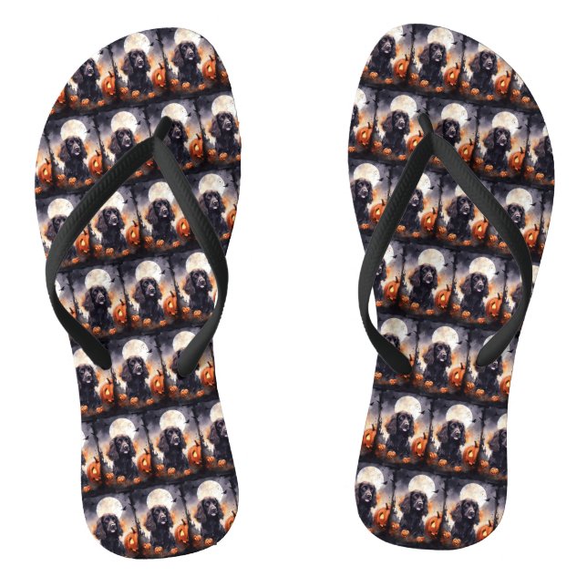 Chanclas Cocker Spaniel de Halloween con calabazas (Plantilla)