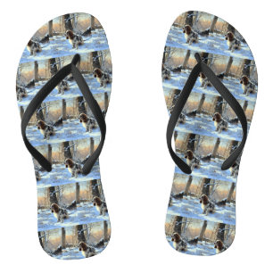 Chanclas Cocker Spaniel Deja que nieve Navidad