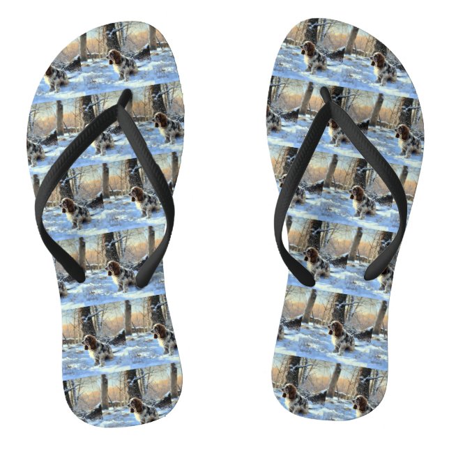 Chanclas Cocker Spaniel Deja que nieve Navidad (Plantilla)