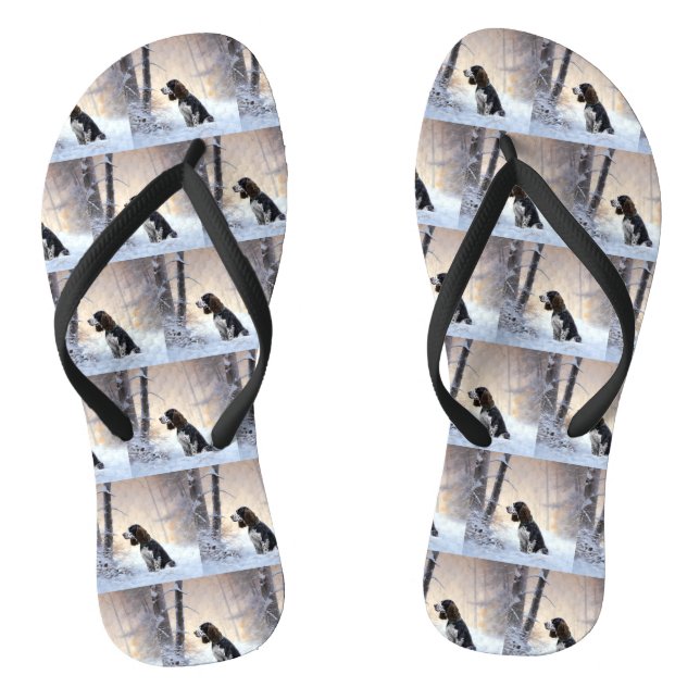 Chanclas Cocker Spaniel Inglés de Muelles Deja que Nieve Na (Plantilla)