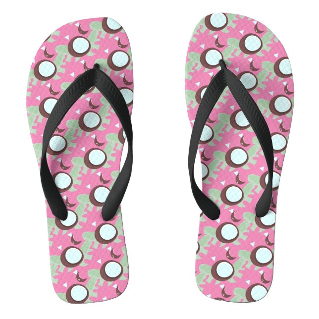 Chanclas Cocos Tropicales Patrón de Frutas (Plantilla)