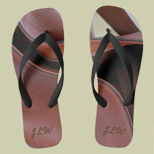 Chanclas Cojines de cuero personalizados con iniciales sin 